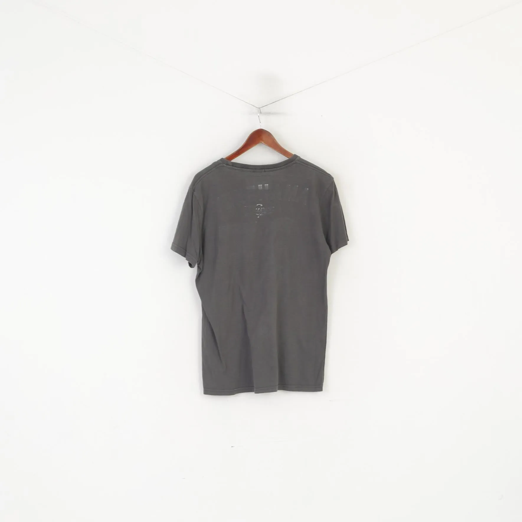 Superdry Men XL Shirt Green Faded Cotton Motorbike Goods Vintage Top
