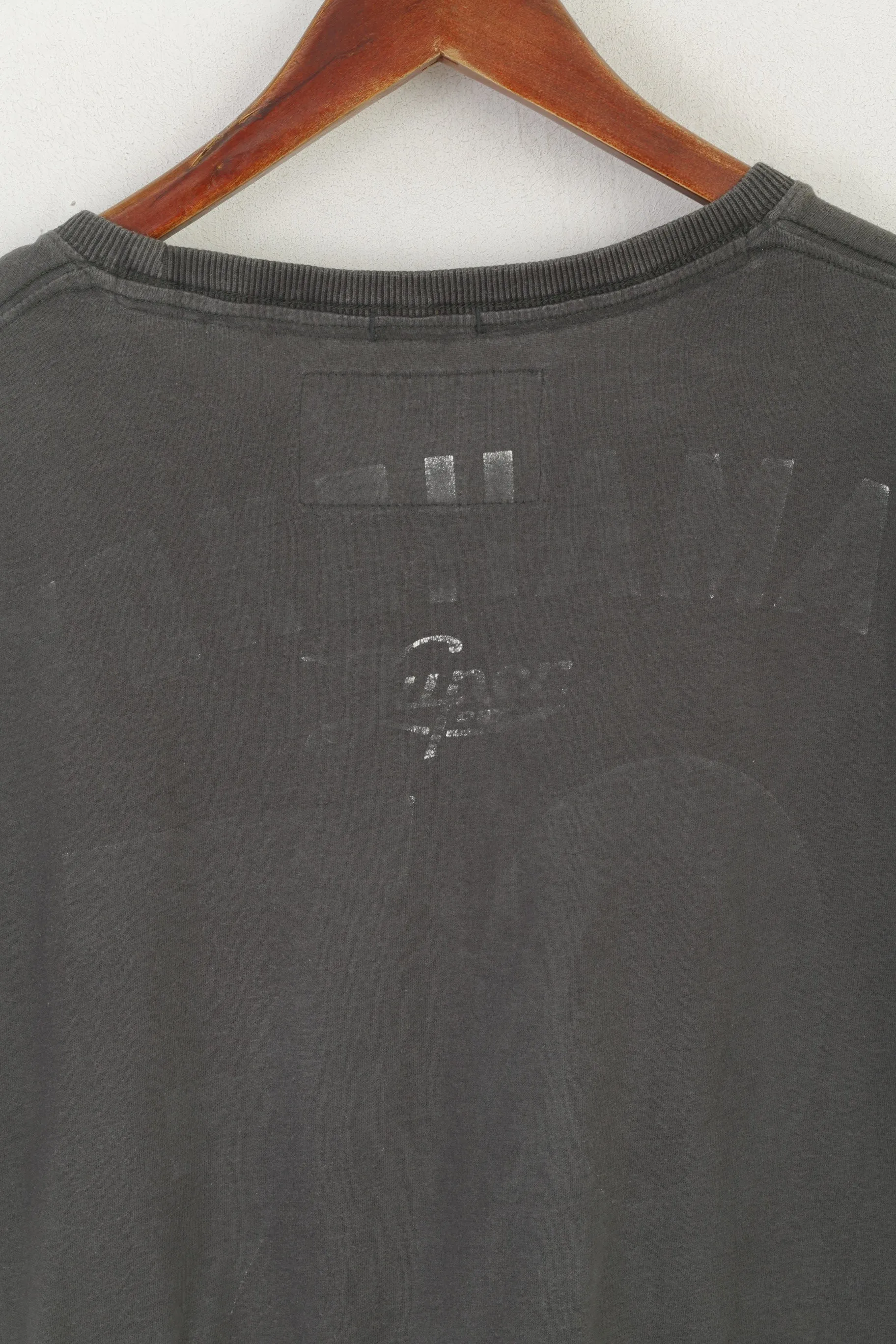 Superdry Men XL Shirt Green Faded Cotton Motorbike Goods Vintage Top