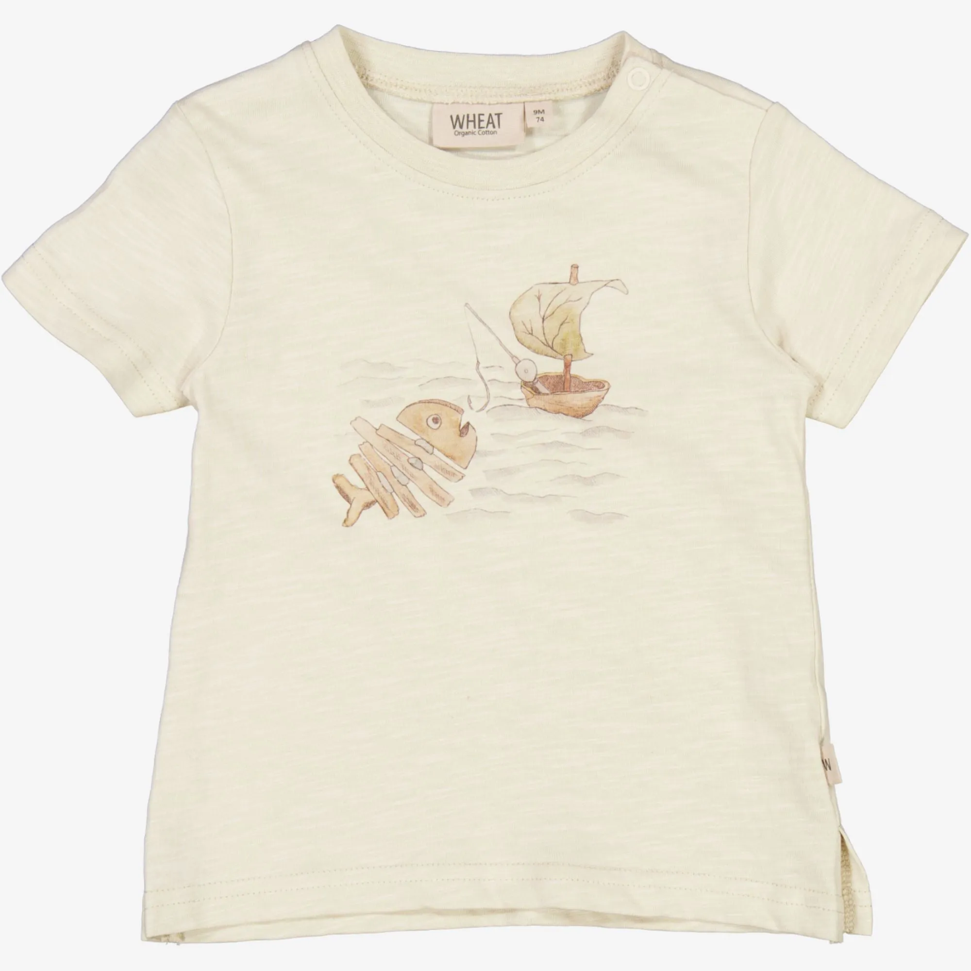 T-Shirt Fishing | Baby - chalk Wheat