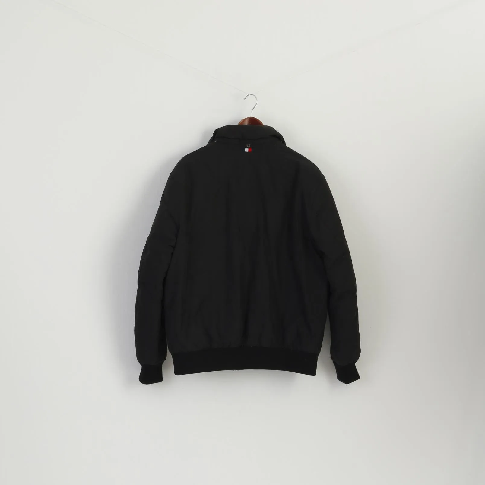 Tommy Hilfiger Men L Jacket Black Hampton Bomber Full Zipper Padded Classic Top