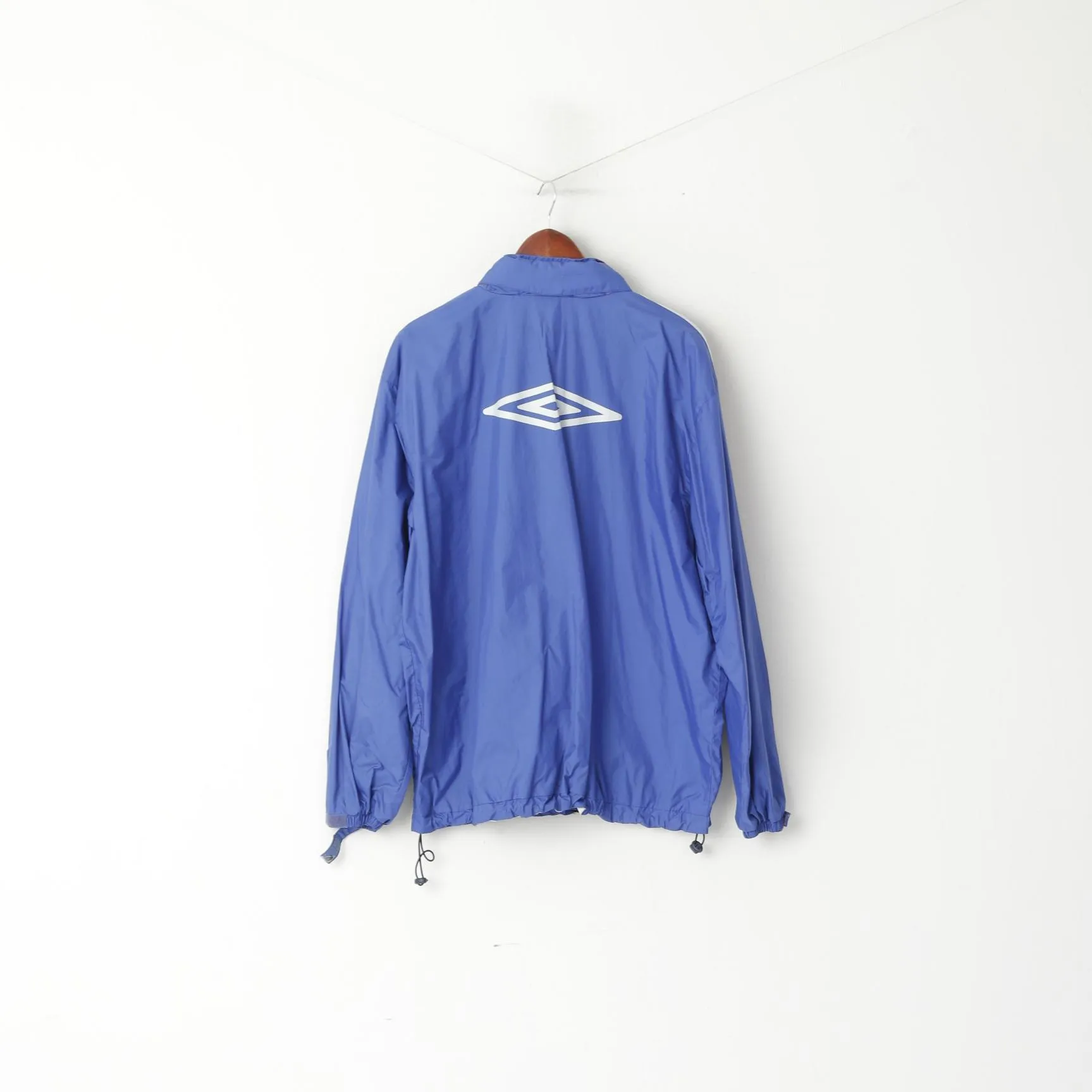 Umbro Men XL Jacket Blue Ballybofey United Football Club Nylon Hidden Hood Top