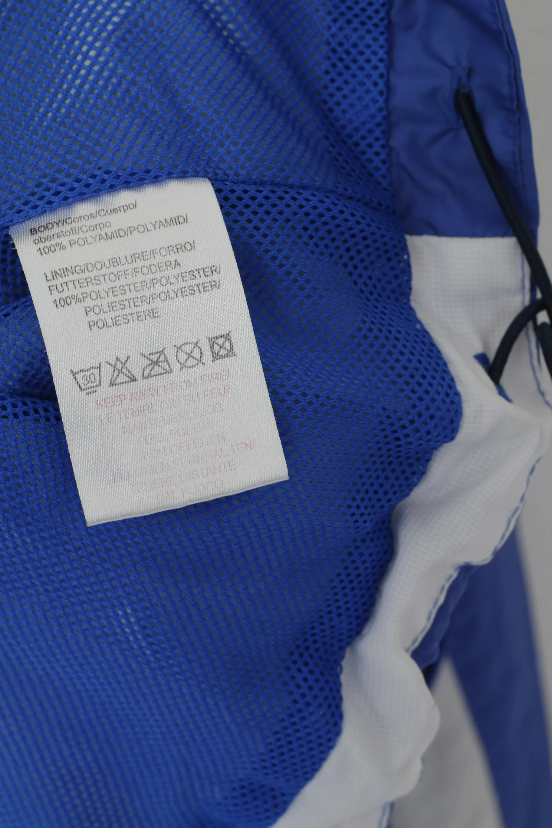 Umbro Men XL Jacket Blue Ballybofey United Football Club Nylon Hidden Hood Top