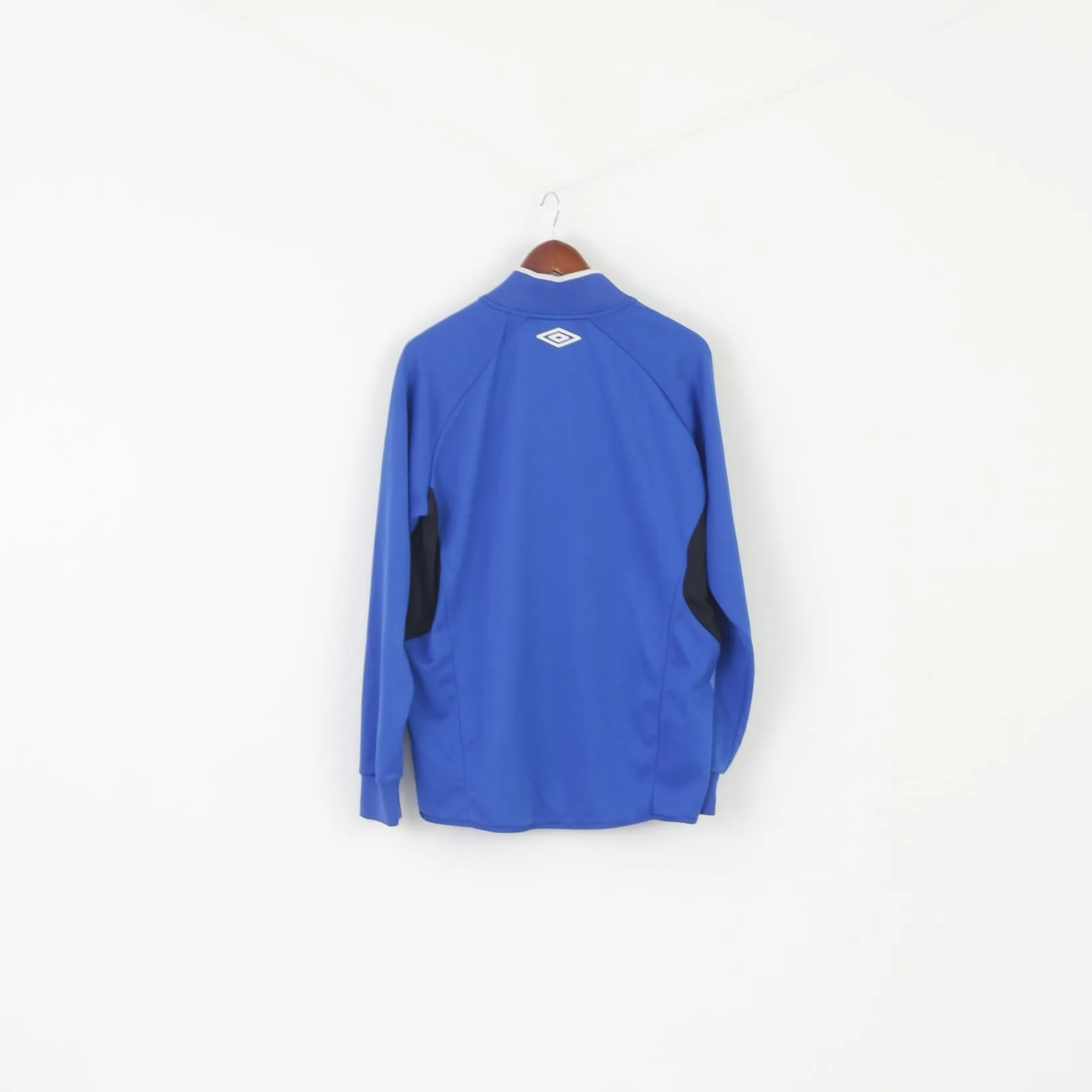 Umbro Men XL Shirt Blue Performance Teamwear UX-1 Vapa Tech Zip Neck Top