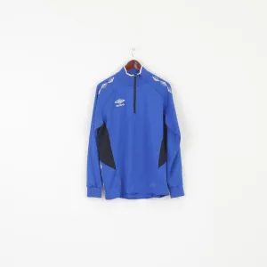 Umbro Men XL Shirt Blue Performance Teamwear UX-1 Vapa Tech Zip Neck Top