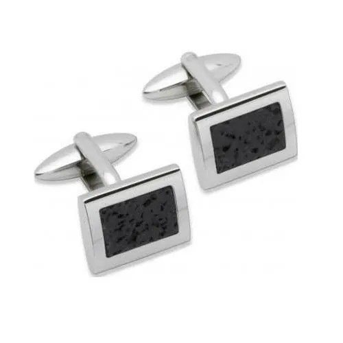 Unique Stainless Steel Lava Rock Cufflinks QC-96
