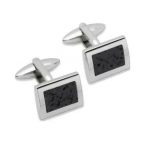 Unique Stainless Steel Lava Rock Cufflinks QC-96