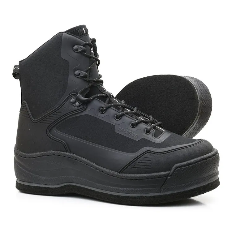 Vision Musta Felt Sole Wading Boots - Black