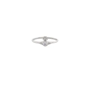Vivienne Westwood Platinum White London Orb Ring