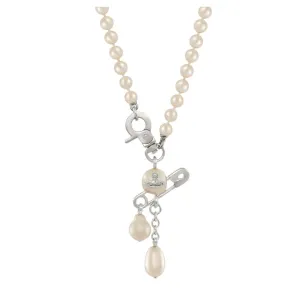 Vivienne Westwood Platinum/Creamrose Claude Small Pearl Necklace