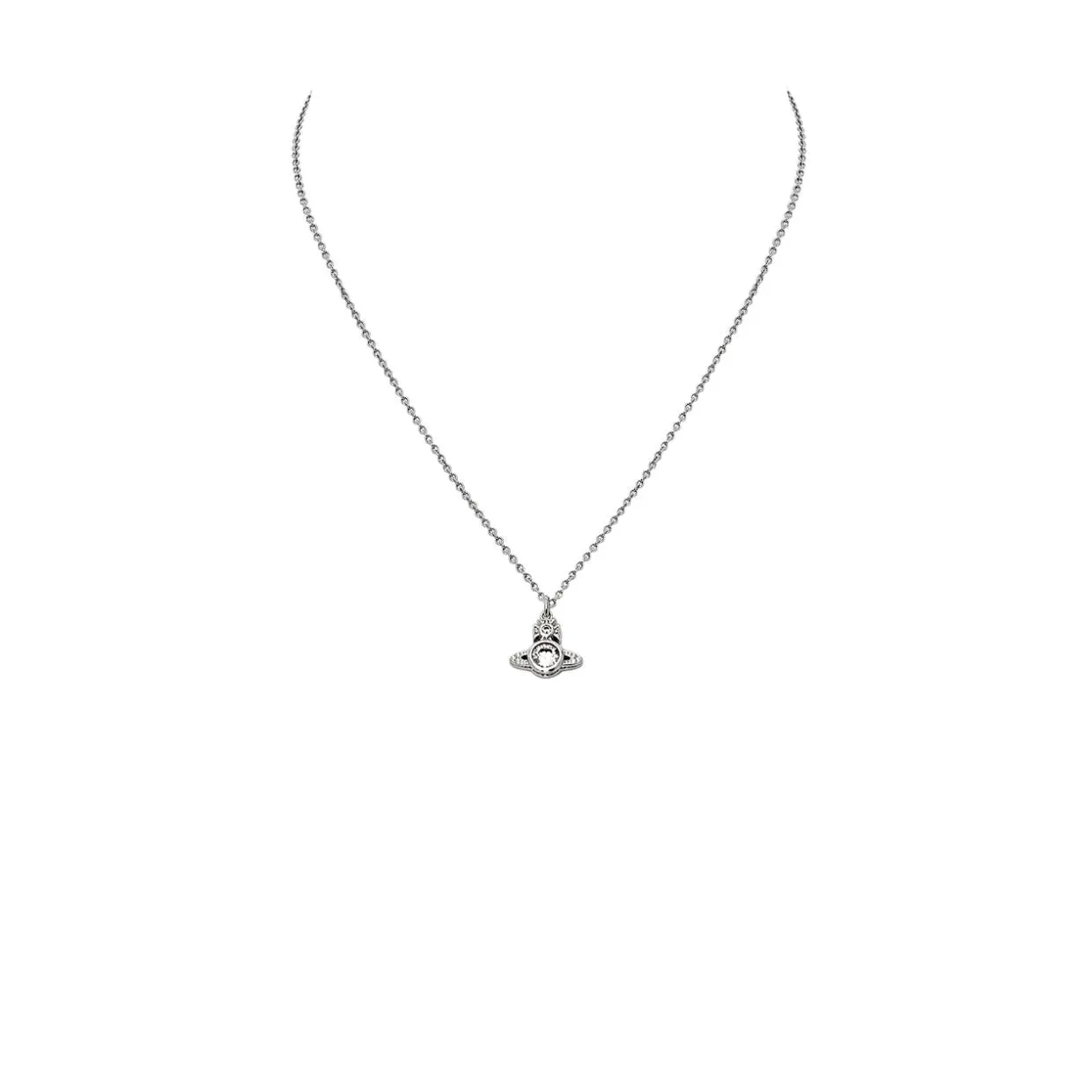 Vivienne Westwood Platinum/White London Orb Pendent
