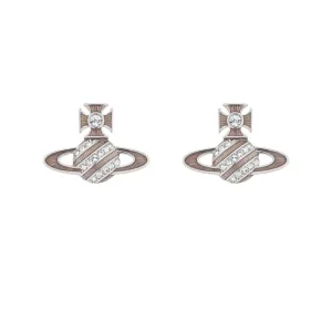 Vivienne Westwood Silver Crystal Assita Bas Relief Earrings