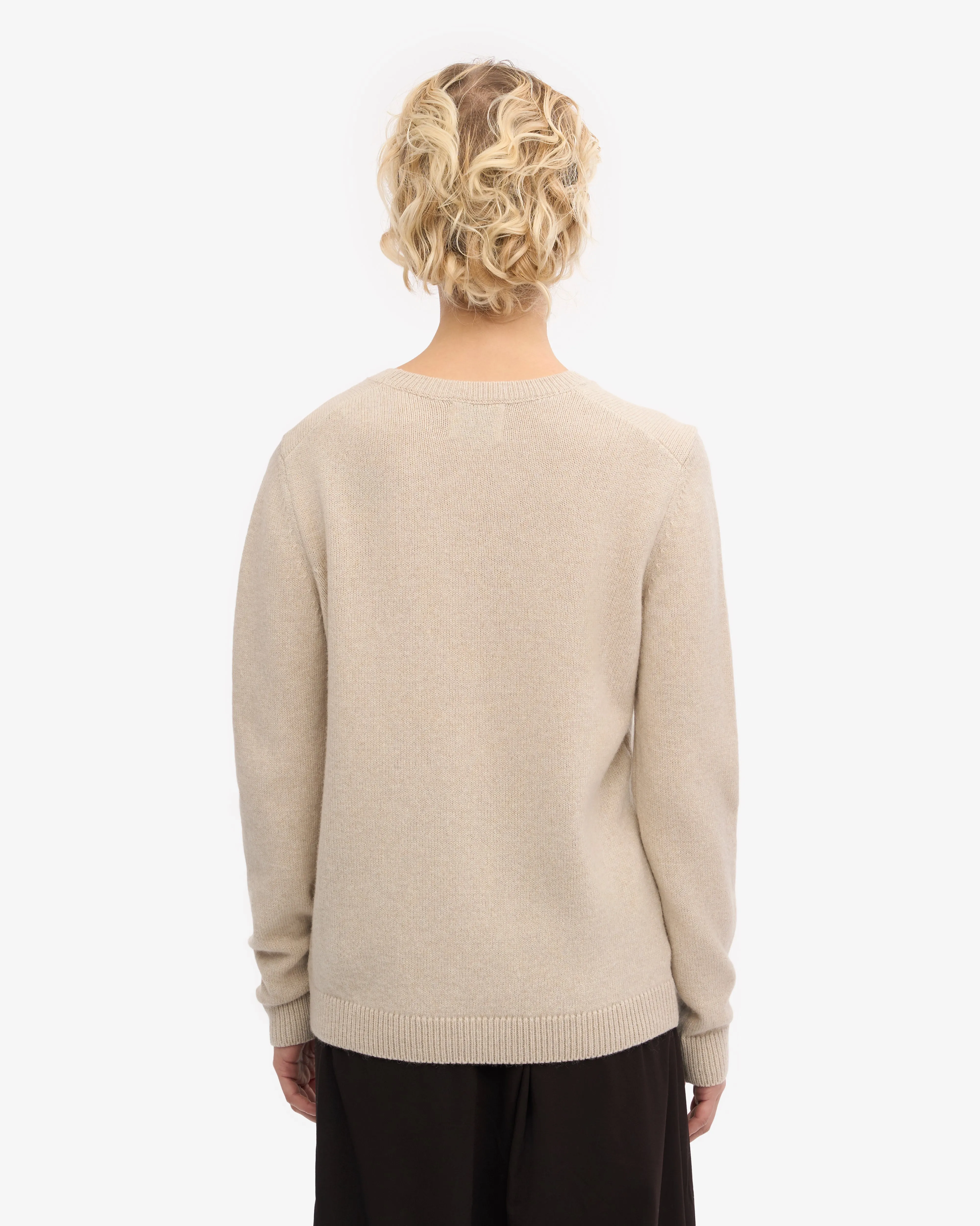 Women Classic Merino Wool Crew - Ivory White