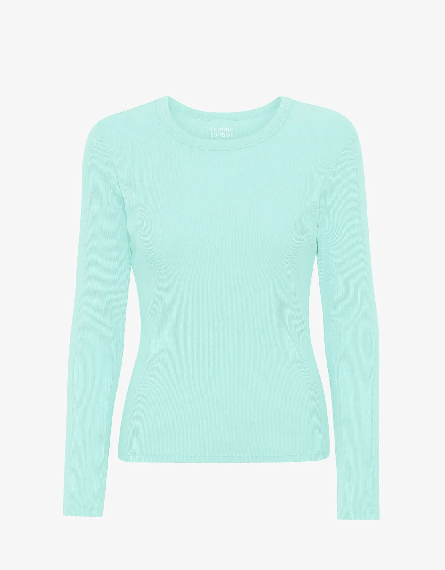 Women Organic Rib LS T-Shirt - Light Aqua