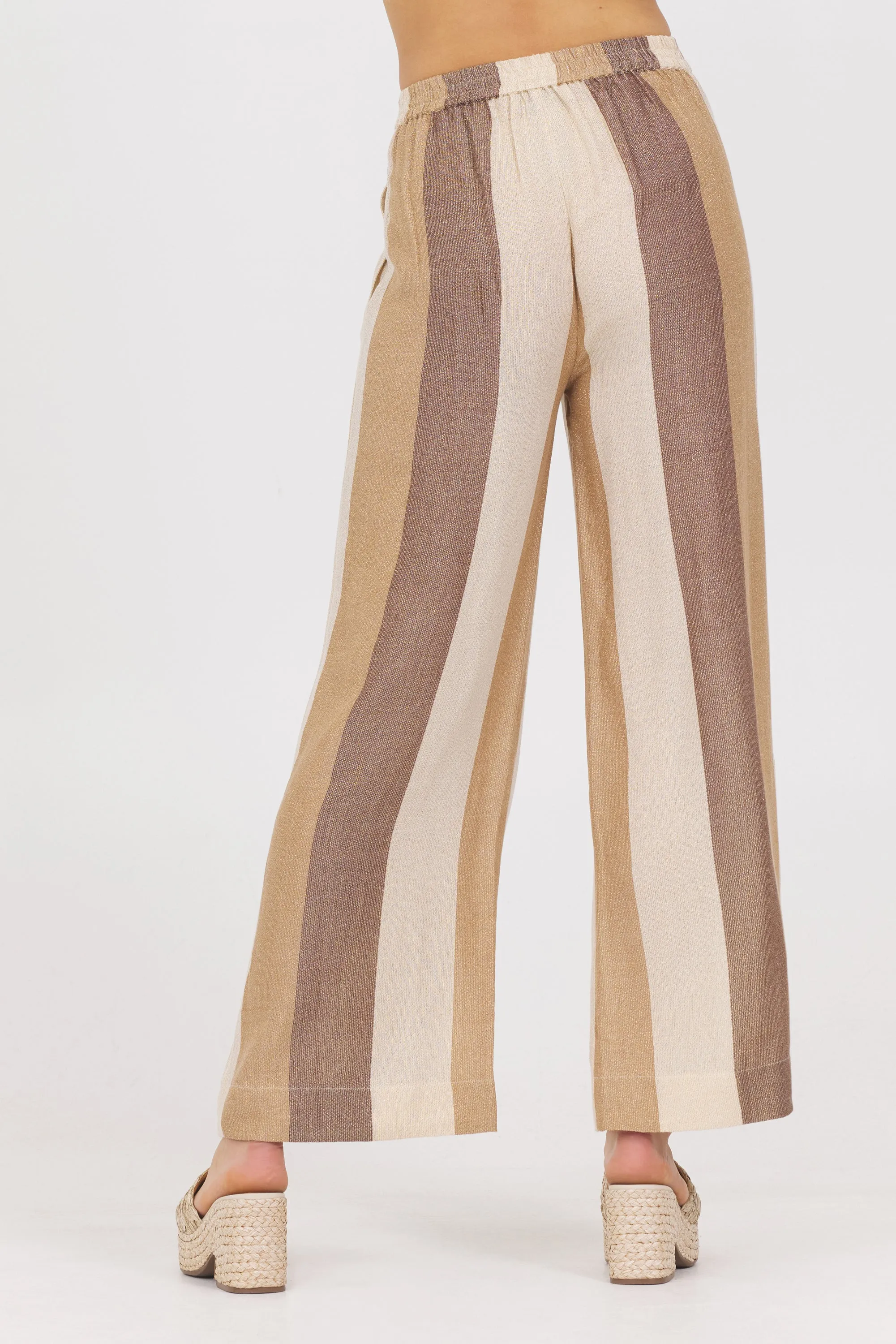 Woven Metallic Stripe Pant