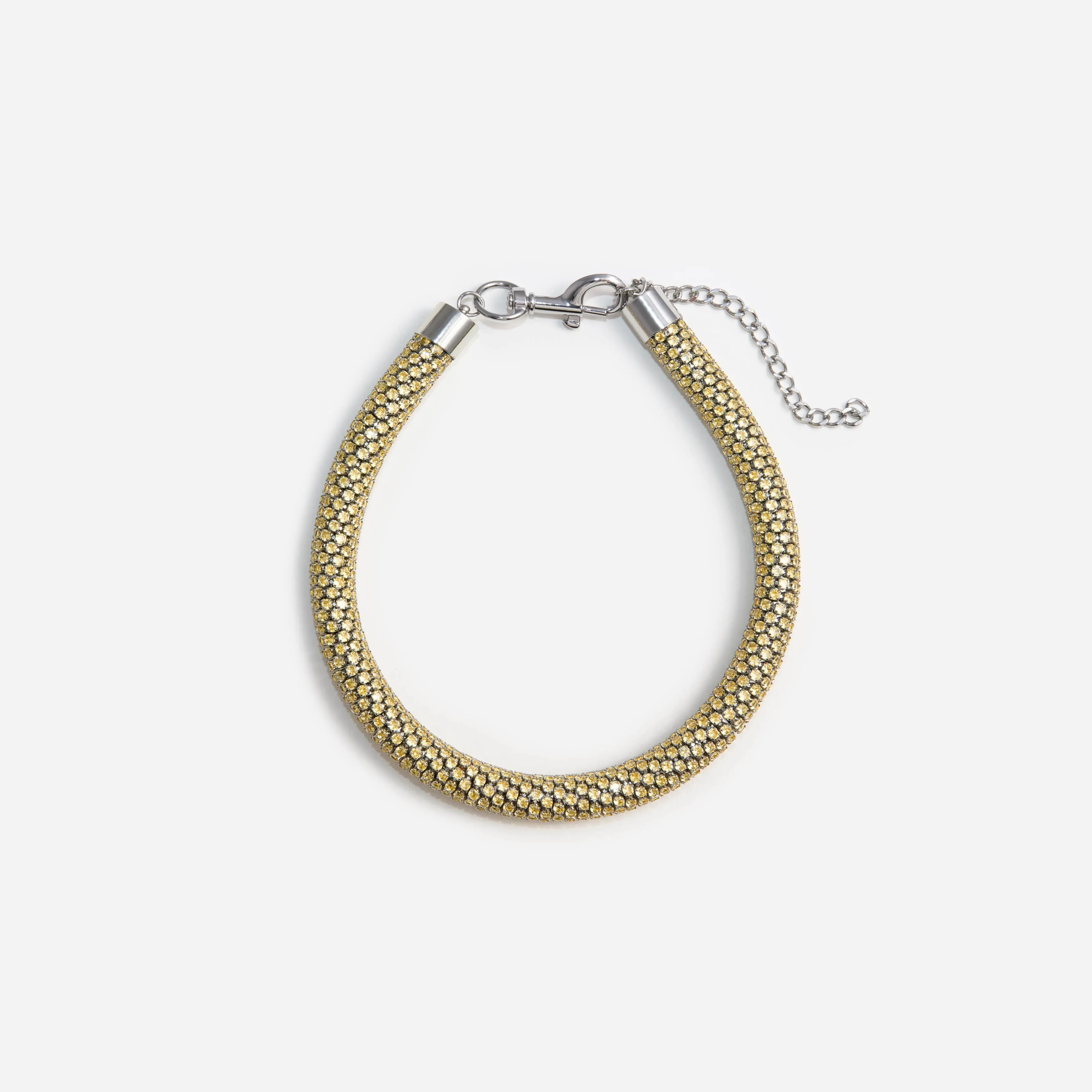 Yellow Crystal Tube Necklace Self Portrait