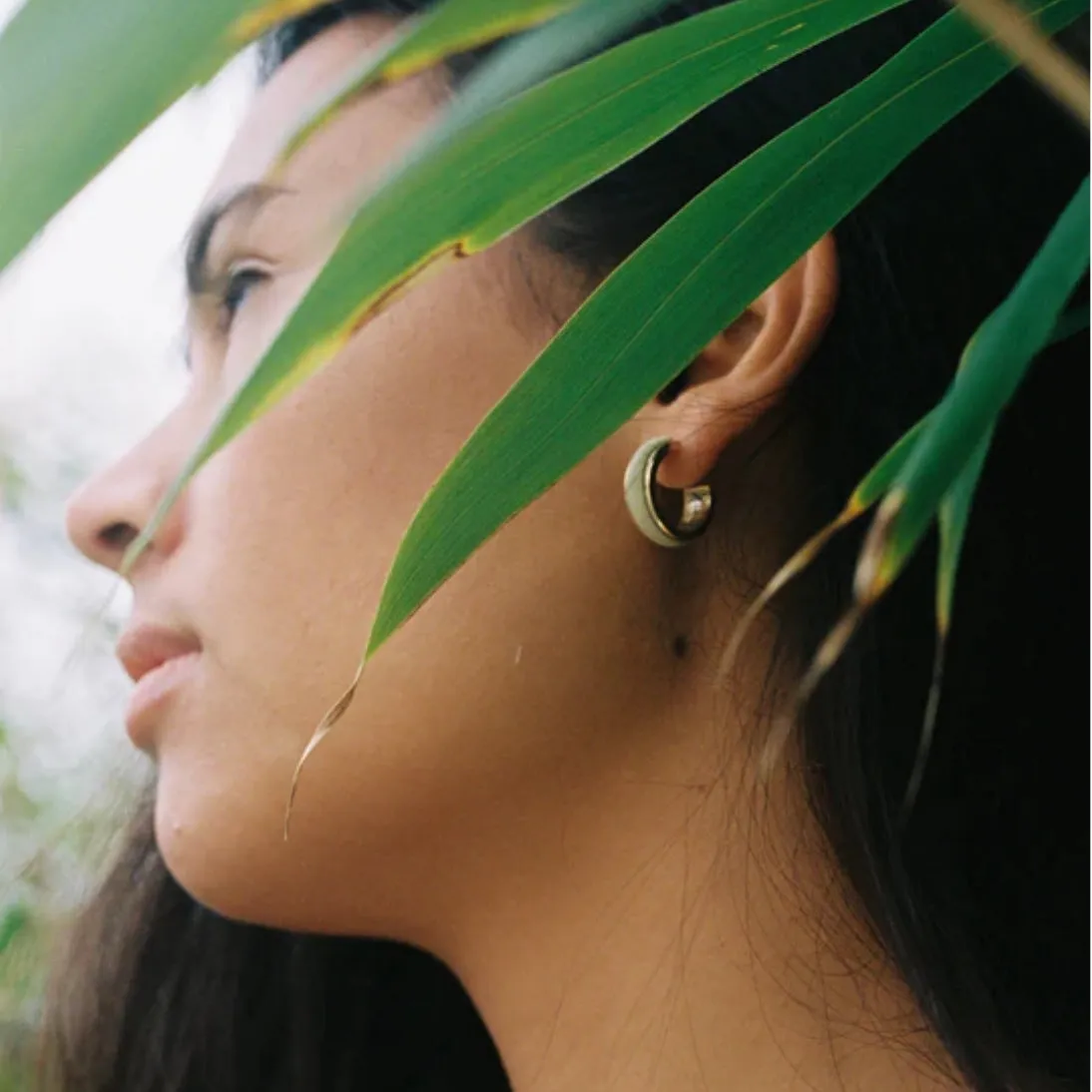 Zoe Morton Batu Hoop Earrings Oatmeal