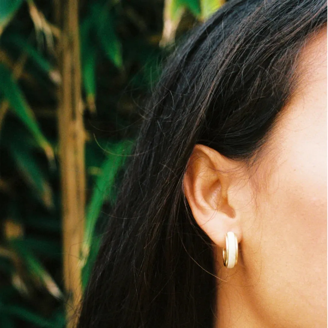 Zoe Morton Batu Hoop Earrings Oatmeal