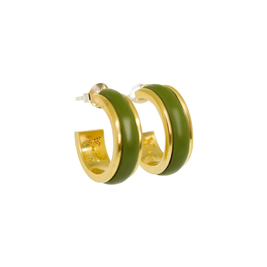 Zoe Morton Batu Hoop Earrings Sage Green