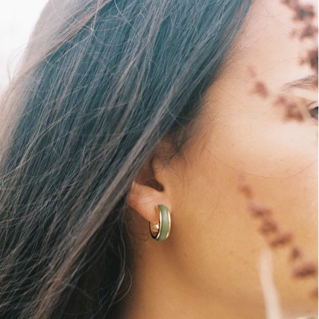 Zoe Morton Batu Hoop Earrings Sage Green