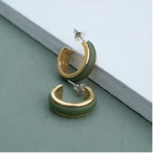 Zoe Morton Batu Hoop Earrings Sage Green