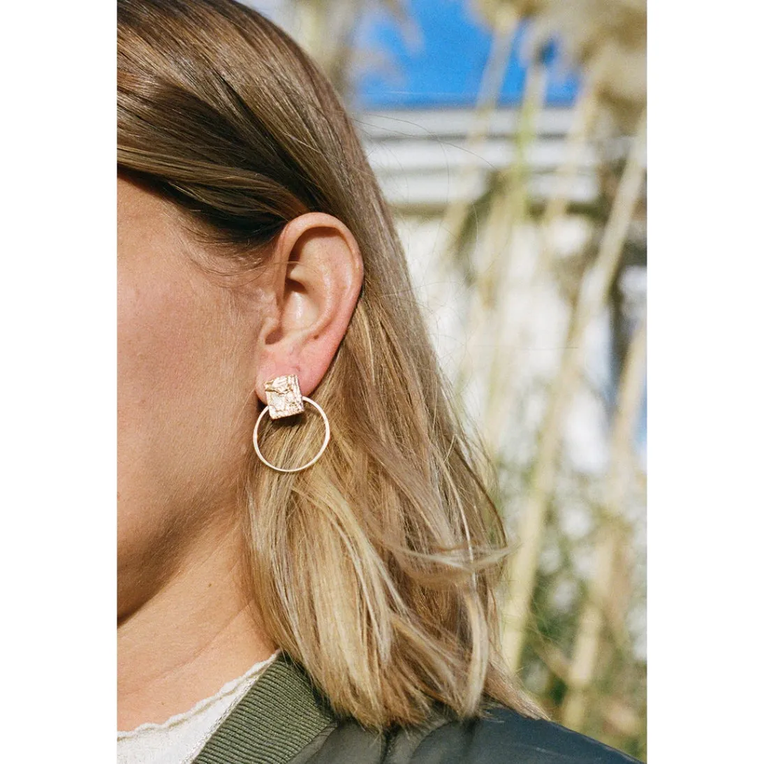 Zoe Morton Wave Hoop Earrings in Gold