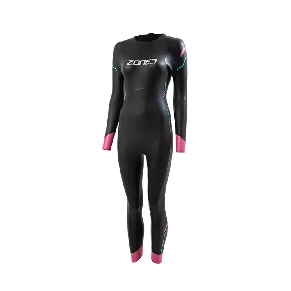 Zone 3 Agile Women's Wetsuit (Black/Pink/Turquoise)